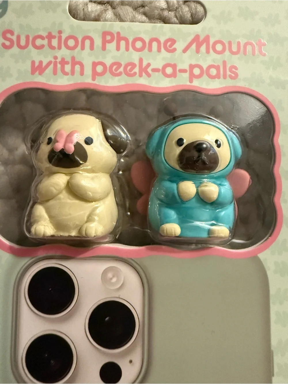 Snug Pink Butterfly Suction Phone Mount with Peek-a-Pals